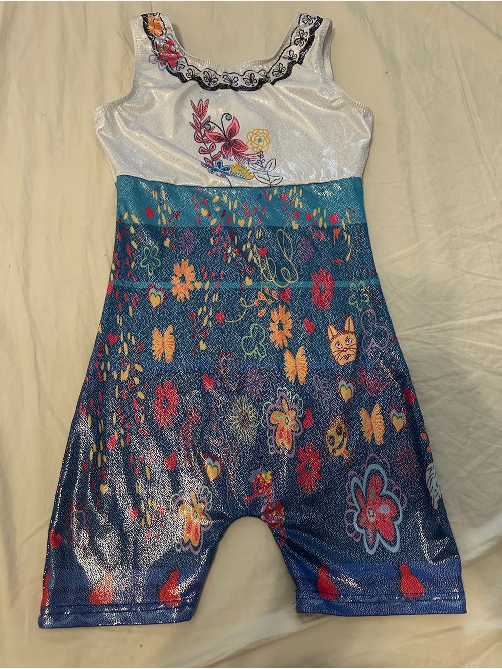 Disney Encanto Inspired Gymnastics Stretch Romper Shimmer Glitter One Piece S 8